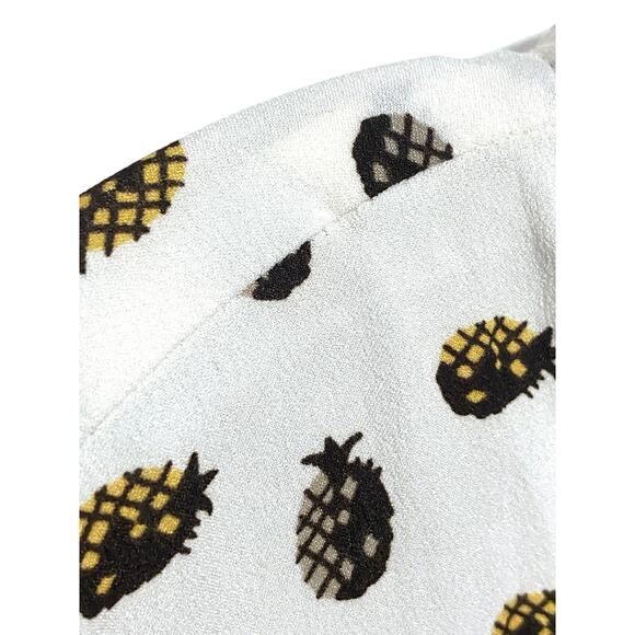 Ann Taylor Pineapple Shirt Polyester Top Blouse Womens Small Petite SP NWT - Picture 2 of 8